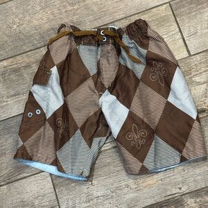 Cherokee Light Blue and Brown Swimtrunks